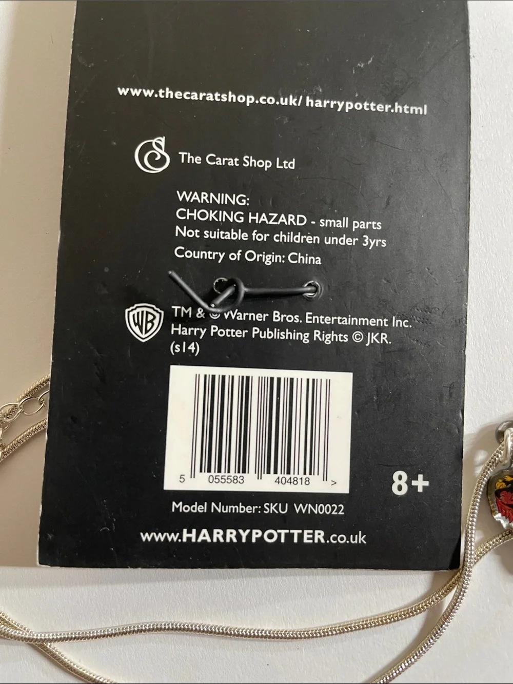 Harry Potter Kids Gryffindor Crest Necklace — Silver with Red Accent 8+